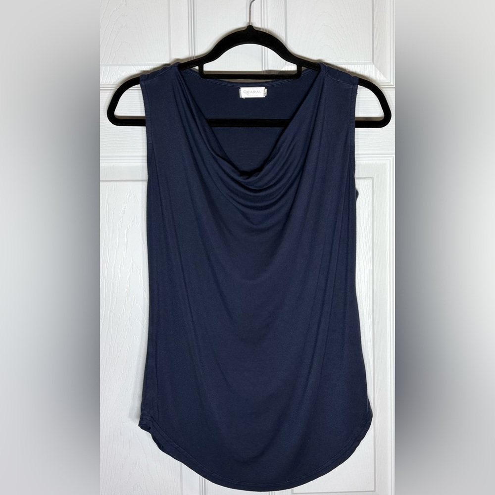Qearal Women’s Medium Navy Draped Tank Top